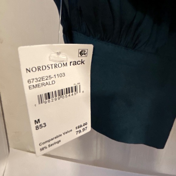 PAIGE Cleobelle Emerald Green Satin Tie Neck Button Front Blouse Medium - Picture 8 of 9